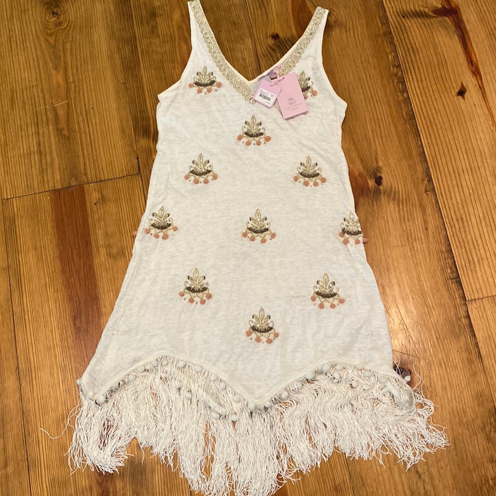 Calypso St Barth dress/cover-up, xs, embroidered, sequins